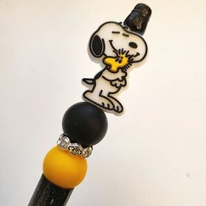 Handmade Gradient Glitter Snoopy Beaded Silicone Focal Bead Pen